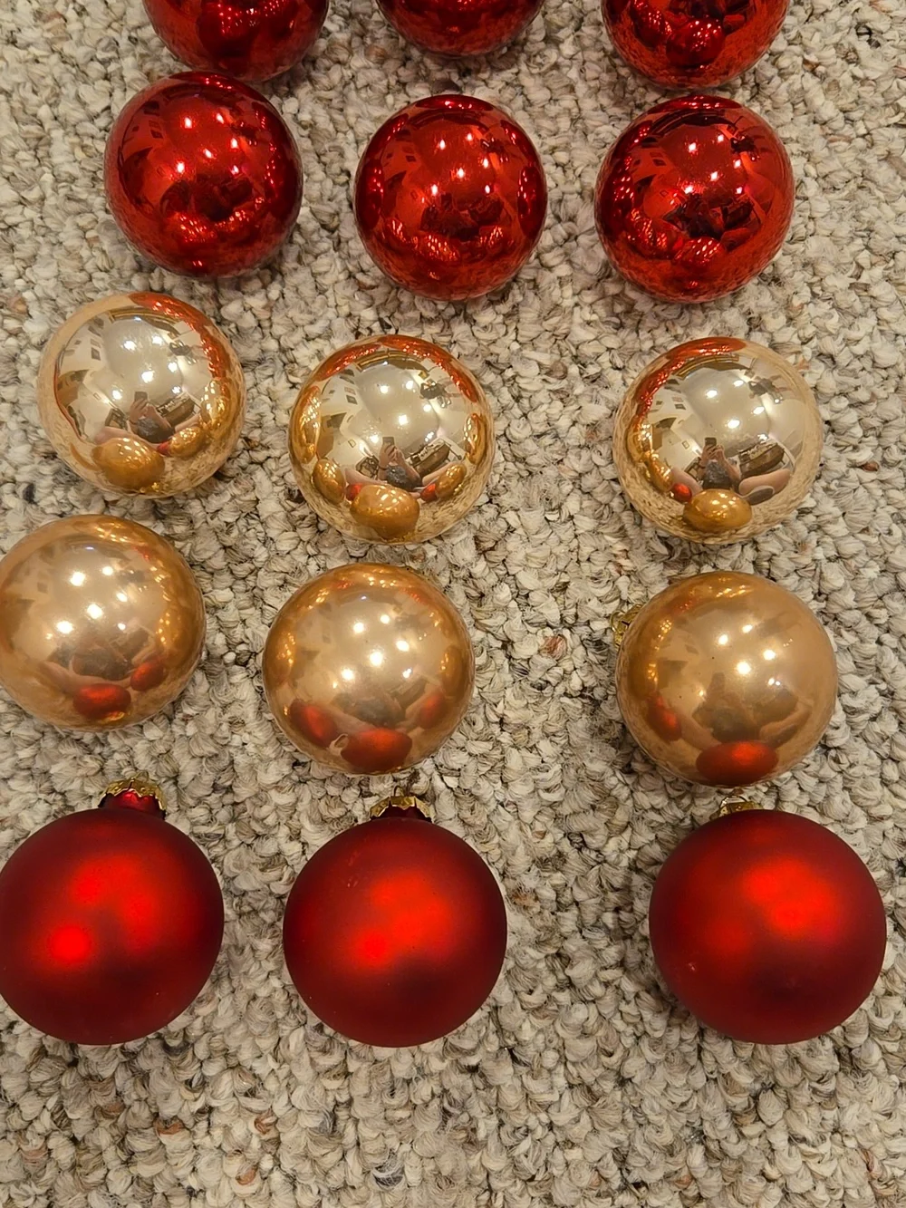 TARGET VINTAGE Red & Gold Glass Ornaments - Set of 15